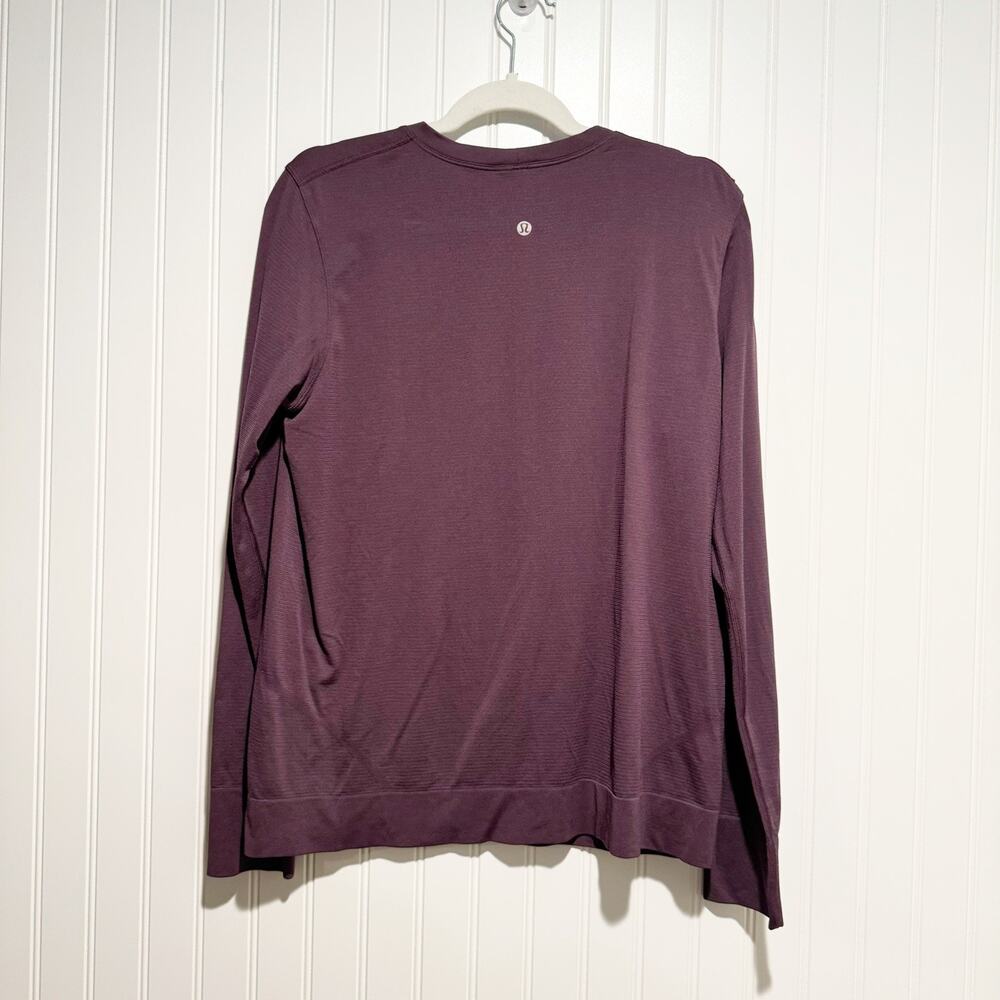 Lululemon Swiftly Breathe Long Sleeve Top Cassis Purple Size 10 - Picture 5 of 5